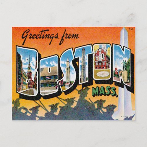 Greetings From Boston Massachusetts Postcard