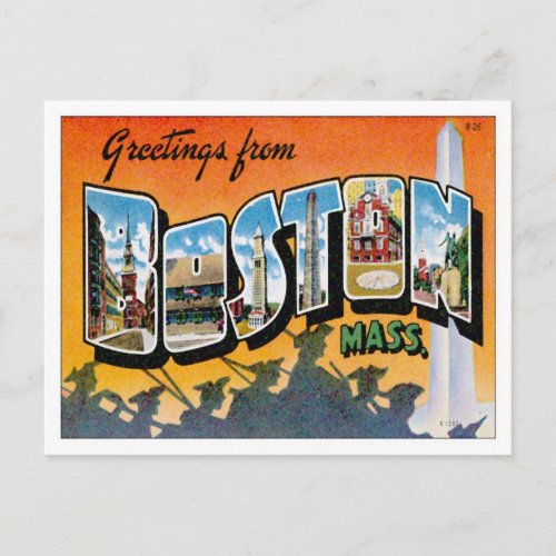 Greetings From Boston Massachusetts Postcard