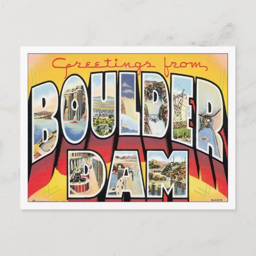 Greetings From Boulder Dam Nevada Postcard