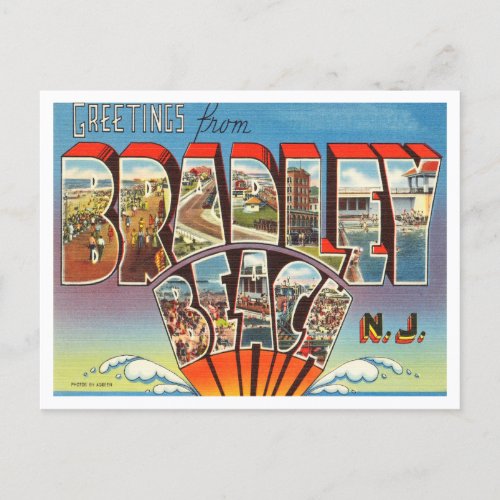 Greetings from Bradley Beach New Jersey Travel Postcard