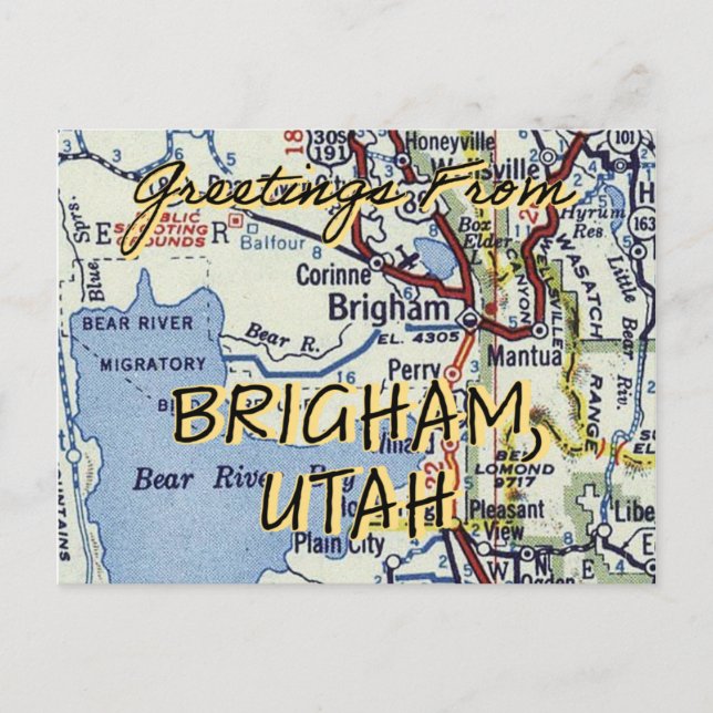 Greetings From Brigham Utah Postcard (Front)