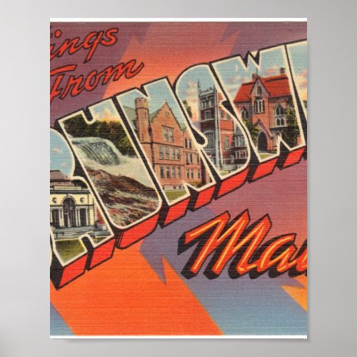 Greetings from Brunswick Maine Poster