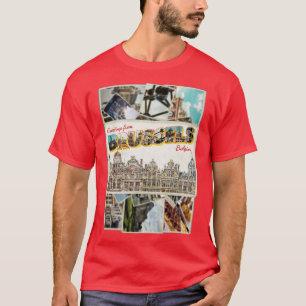 Greetings from Brussels in Belgium Vintage style r T-Shirt