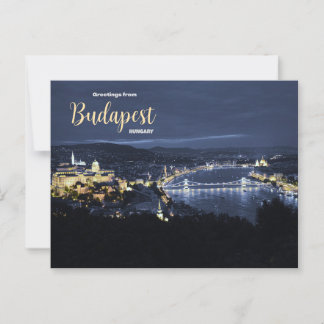 Greetings from Budapest Hungary Scenic Postcard  