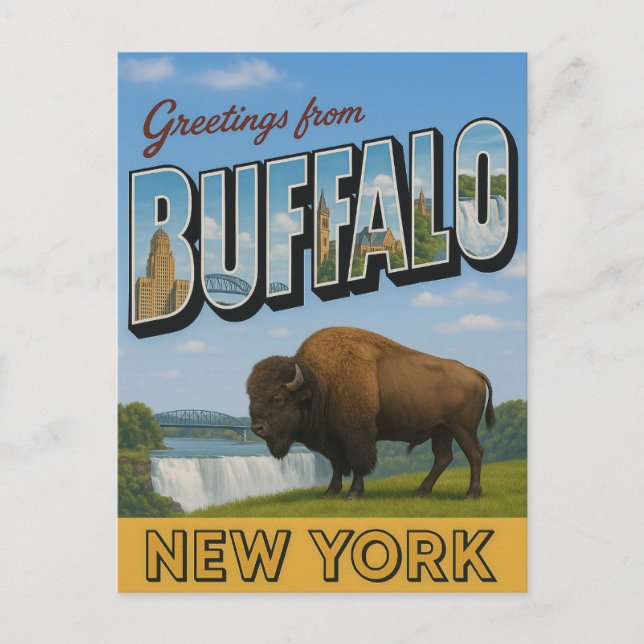 Greetings From Buffalo New York Postcard (Front)