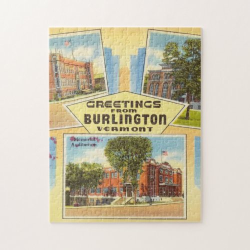 Greetings From Burlington Vermont Jigsaw Puzzle