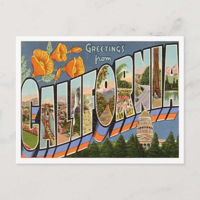 Greetings From California Postcard (Front)