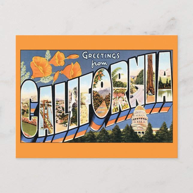 Greetings From California Postcard (Front)