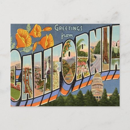 Greetings From California Postcard