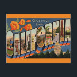 Greetings from California Travel Postcard<br><div class="desc">Vintage Travel Art Postcard</div>