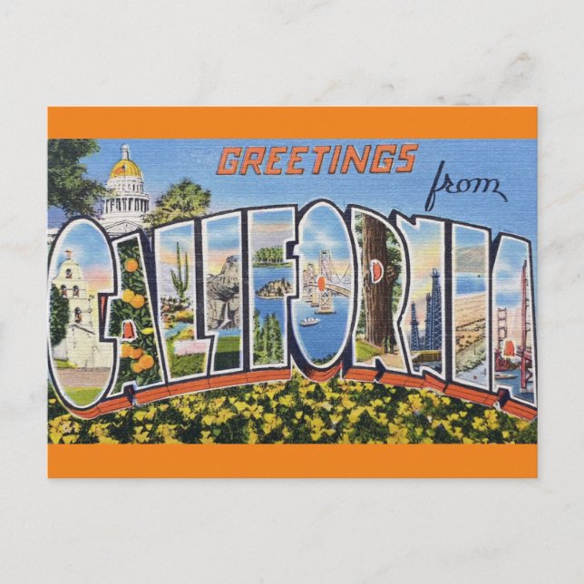 Greetings from California Travel Postcard (Front)