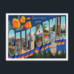 Greetings from California Travel Postcard<br><div class="desc">Greetings from California Vintage Travel Postcard</div>
