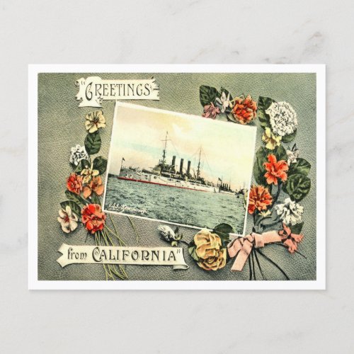 Greetings from California Vintage Travel Postcard