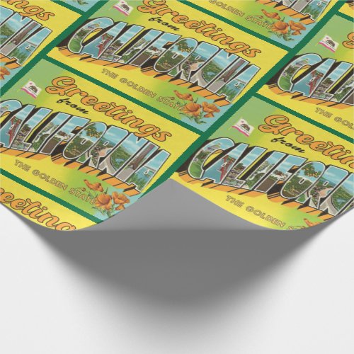 Greetings from California vintage travel Wrapping Paper
