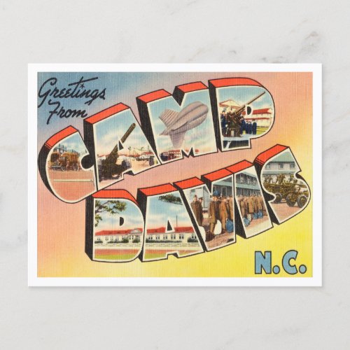 Greetings from Camp Davis North Carolina Travel Postcard