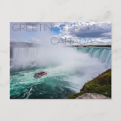 greetings from canada country america postcard