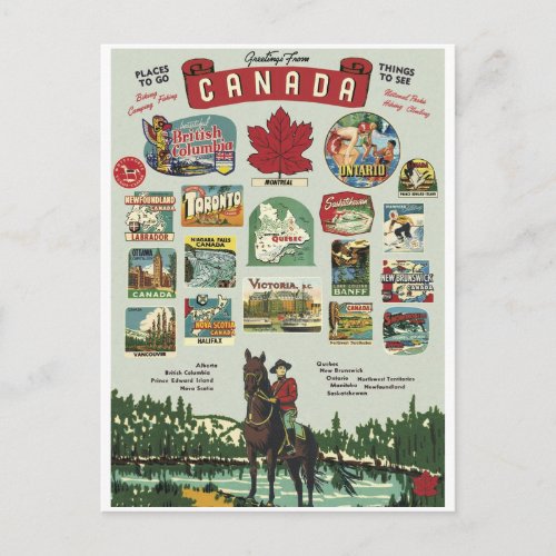 Greetings from Canada Postcard