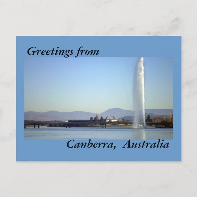 Greetings from Canberra,  Australia Postcard (Front)