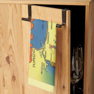 Greetings From Cape Cod Map Kitchen Towel