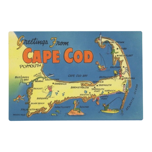 Greetings From Cape Cod Map Placemat (Front)