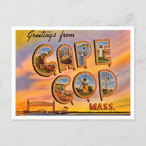 Greetings from Cape Cod Massachusetts Travel Postcard