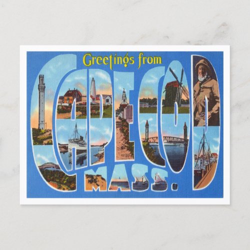 Greetings from Cape Cod Massachusetts Travel Postcard
