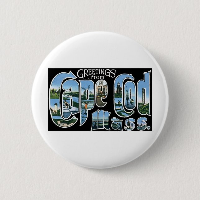 Greetings from Cape Cod Pinback Button (Front)