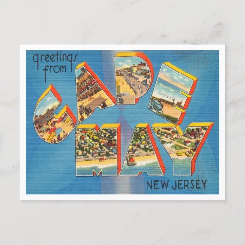 Greetings from Cape May New Jersey Vintage Travel Postcard