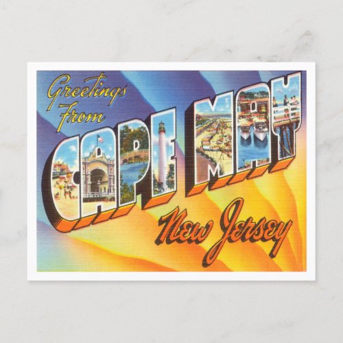 Greetings from Cape May New Jersey Vintage Travel Postcard