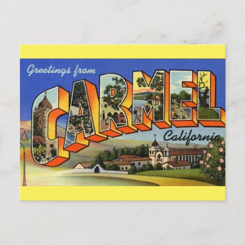 Greetings from Carmel California Postcard