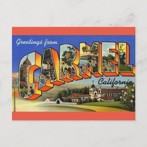 Greetings from Carmel California Postcard