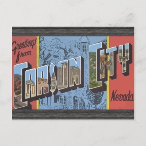 Greetings From Carson City Nevada Vintage Postcard