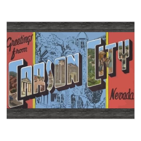 Greetings From Carson City Nevada, Vintage Postcard