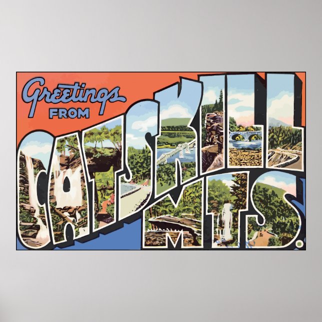 Greetings From Catskill Mts., Vintage Poster (Front)