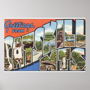 Greetings from Catskill Mts._Vintage Travel Poster