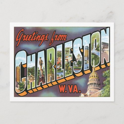 Greetings From Charleston West Virginia US City Postcard