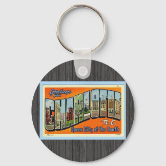 Greetings From Charlotte N.C. , Vintage Keychain