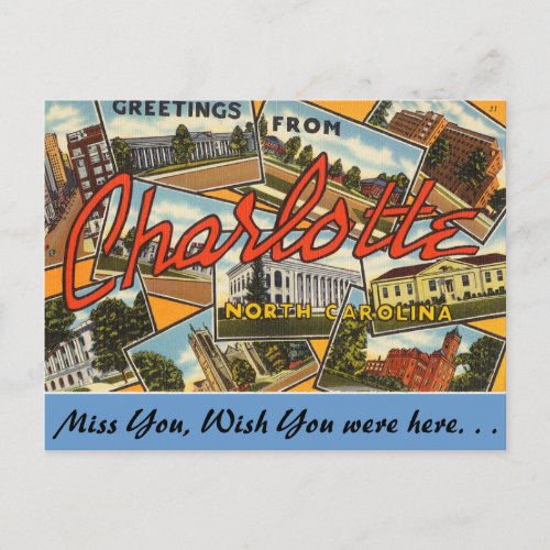Greetings from Charlotte Postcard