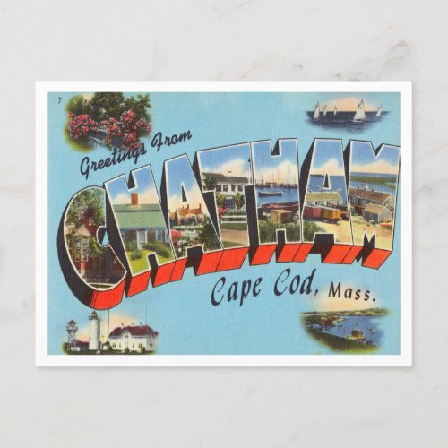 Greetings from Chatham Cape Cod Massachusetts Postcard