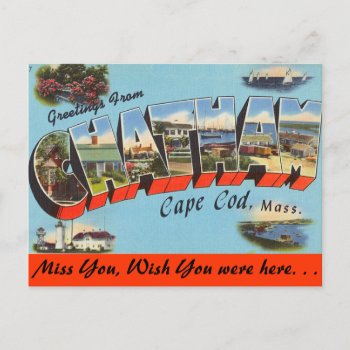 Greetings From Chatham  Cape Cod Postcard by LUVLINENS at Zazzle