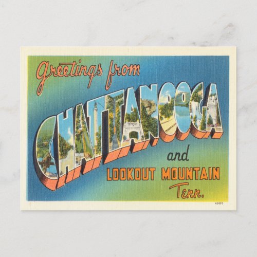 Greetings from Chattanooga and Lookout Mountain Postcard