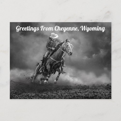 Greetings From Cheyenne Wyoming Rodeo Postcard