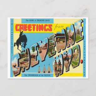 Greetings from Cheyenne, Wyoming Vintage Travel Postcard