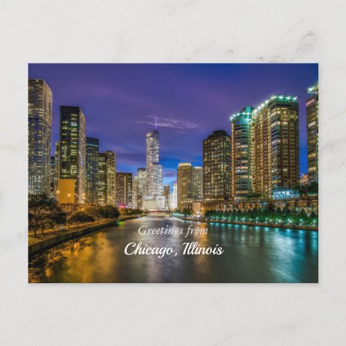 Greetings from Chicago Illinois Postcard