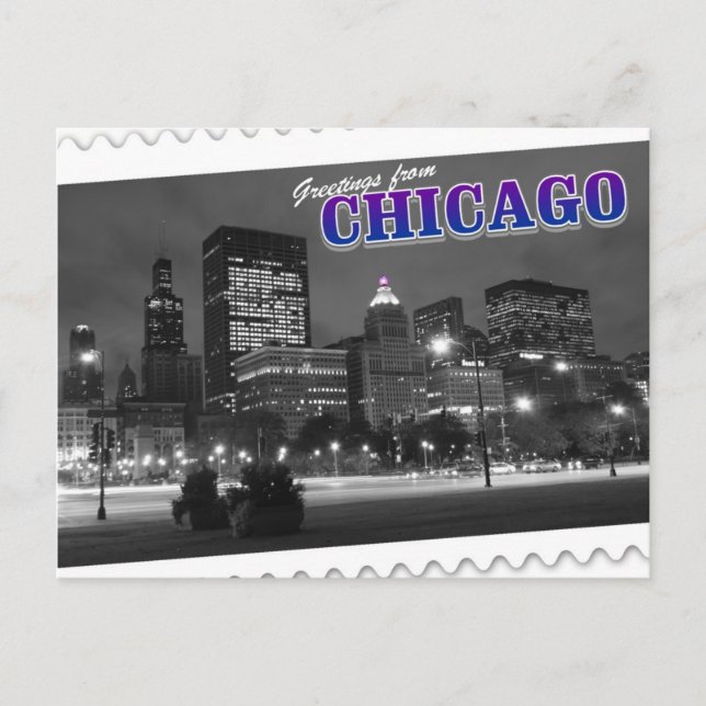 Greetings from Chicago Illinois postcard (Front)