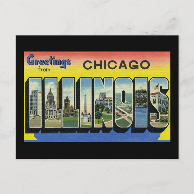 Greetings from Chicago Illinois Postcard (Front)