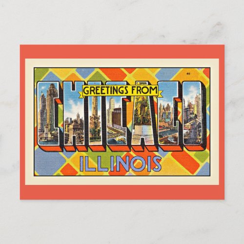 Greetings from Chicago Illinois Postcard