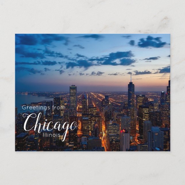 Greetings from Chicago Illinois Postcard Post Card (Front)
