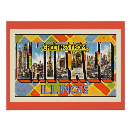 Greetings from Chicago Illinois Poster