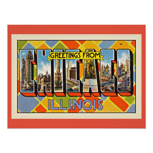 Greetings from Chicago, Illinois Poster (Front)